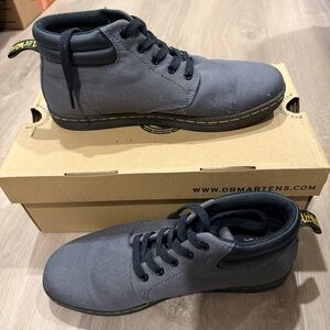 Dr. Martens Maleke Men's Twill Canvas Boots in the Color Lead Size 9 Streetwear